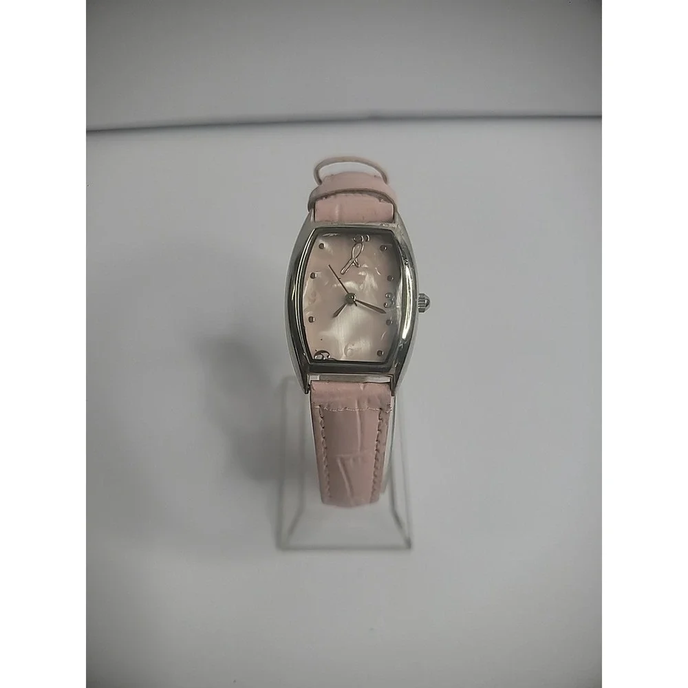 Vintage Wristwatch Watch Womens Pink Breast Cancer Awareness Jewelry Costume
